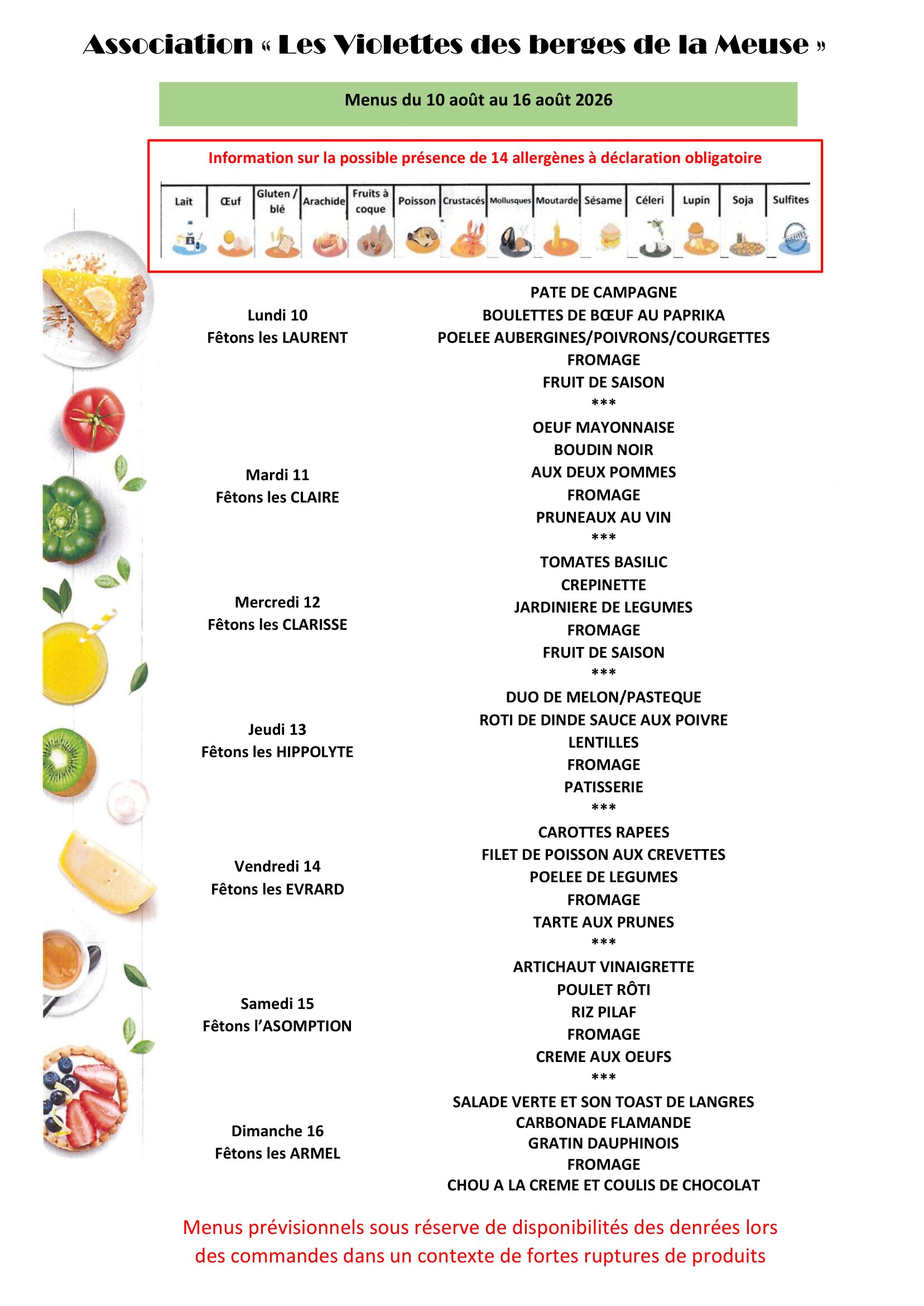 2026 S 33 Menu