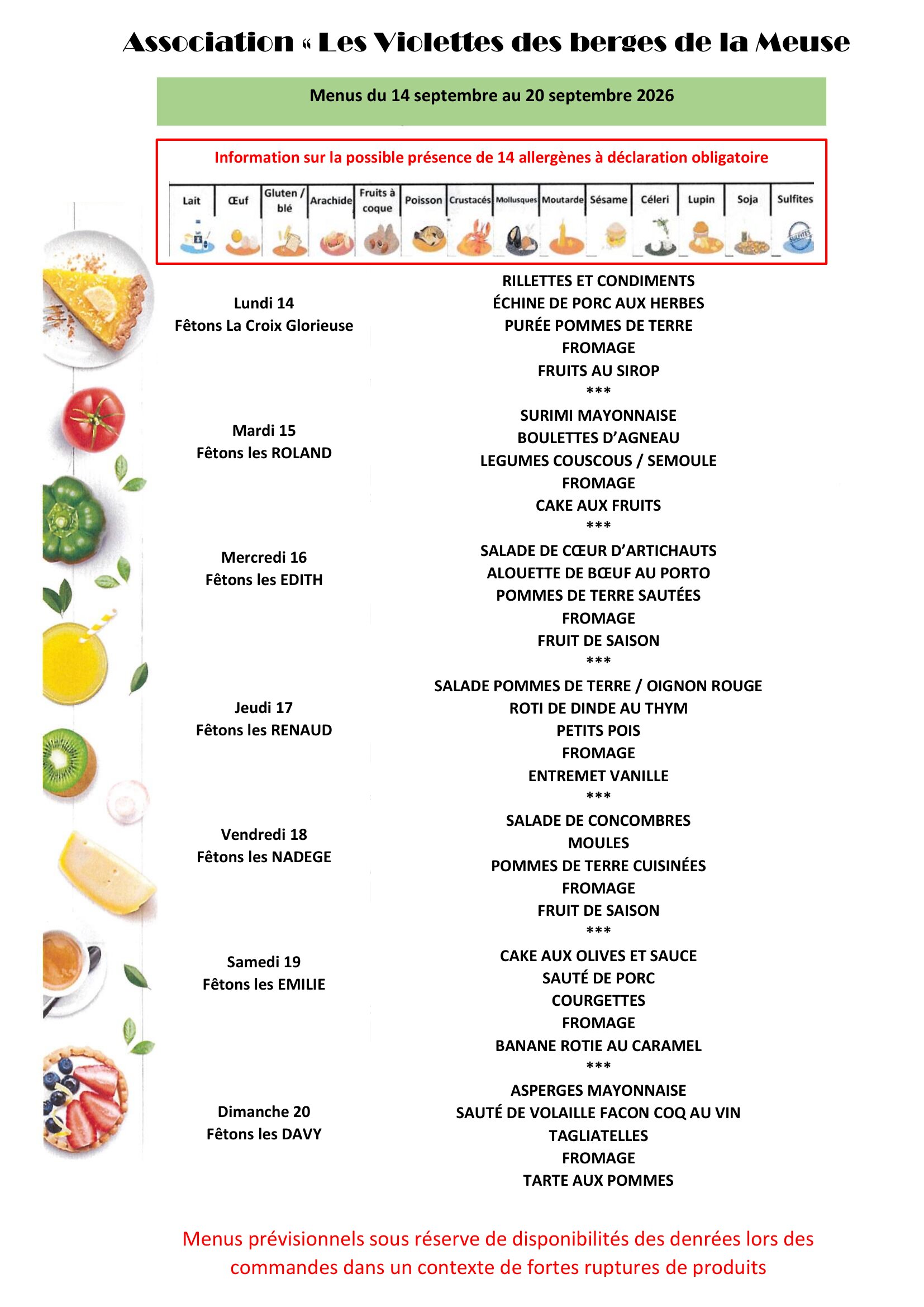 2026 S 38 Menu