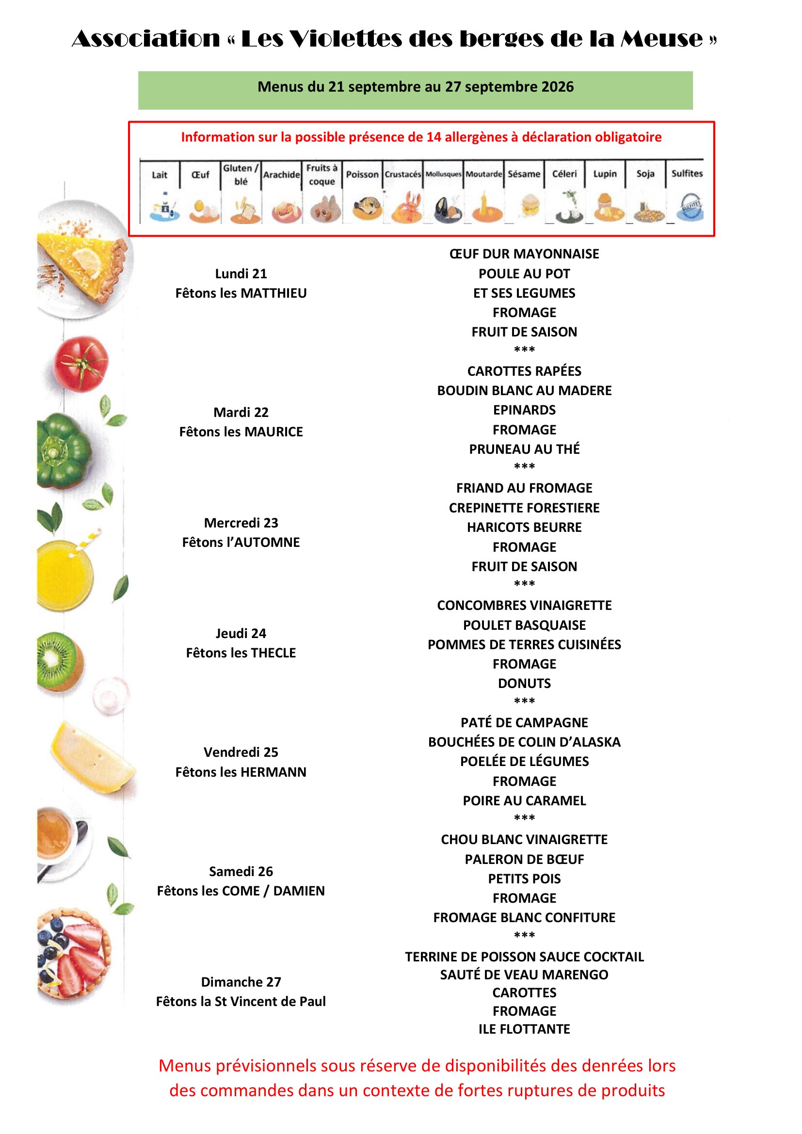 2026 S 39 Menu